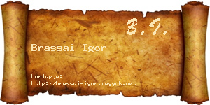 Brassai Igor névjegykártya